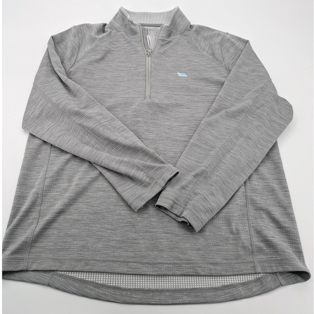 Vineyard Vines Sankaty 1/4-Zip pullover Size‎ L Gray California Bear Embroidered